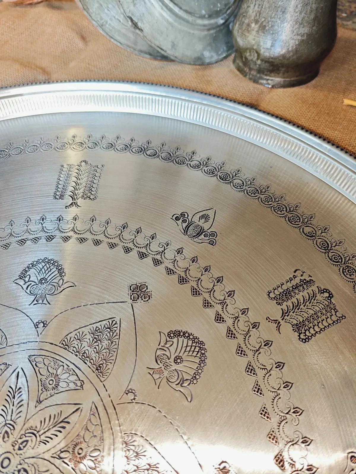 Bakır Sini Eskitme Model 79 cm - Görsel 4