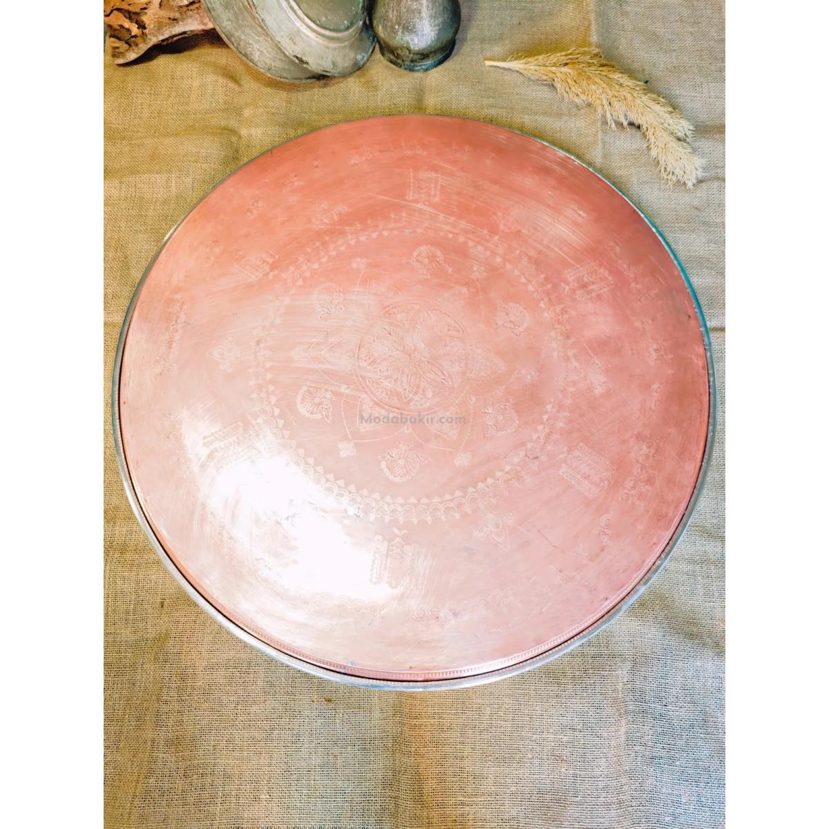 Bakır Sini Eskitme Model 79 cm - Görsel 5