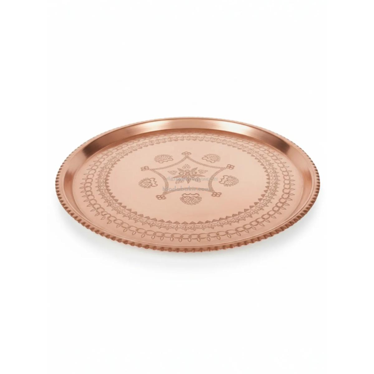 Bakır Sini İşlemeli 65 cm - Görsel 3