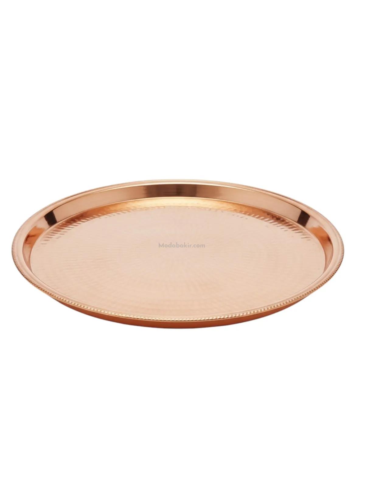 Bakır Sini Kırmızı Çekiçli 55 Cm - Görsel 1