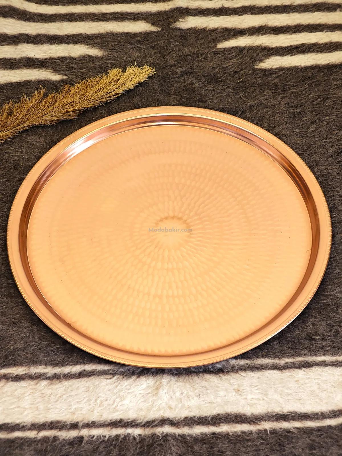 Bakır Sini Kırmızı Çekiçli 55 Cm - Görsel 4