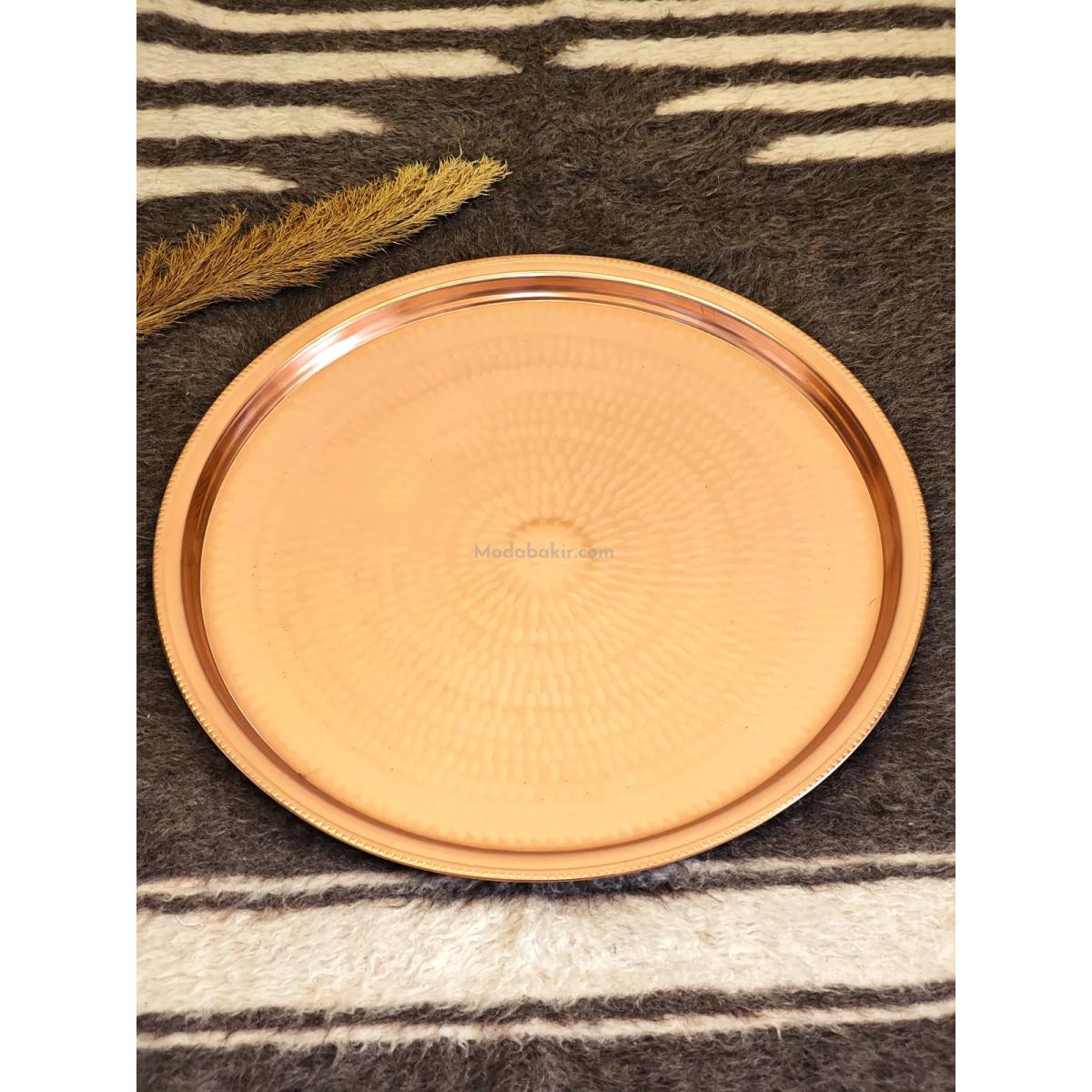 Bakır Sini Kırmızı Çekiçli 55 Cm - Görsel 4