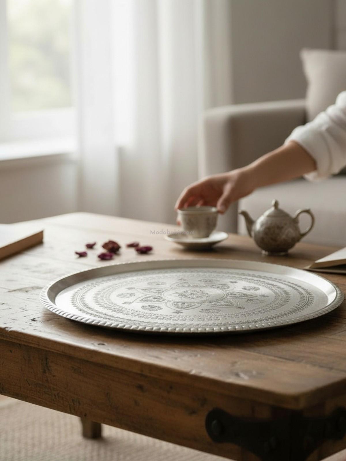 Bakır Sini Modabakir 70 Cm - Görsel 2