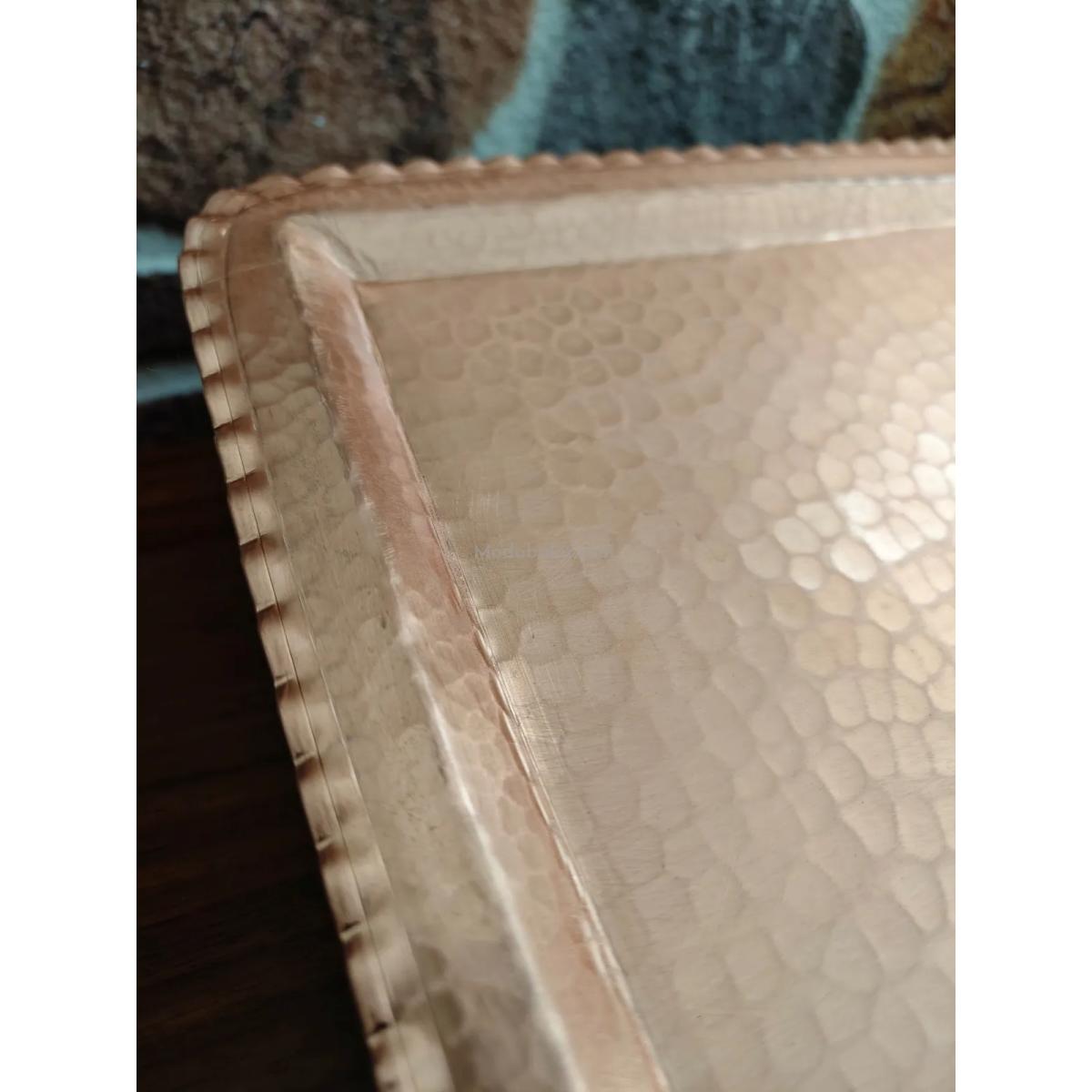 Bakır Dikdörtgen Tepsi Mat Renk - Görsel 3