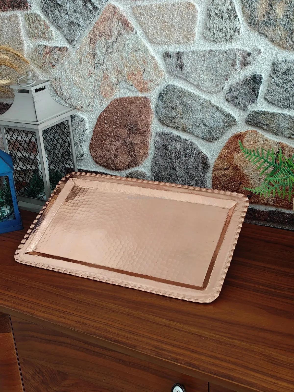 Bakır Dikdörtgen Tepsi - Görsel 5