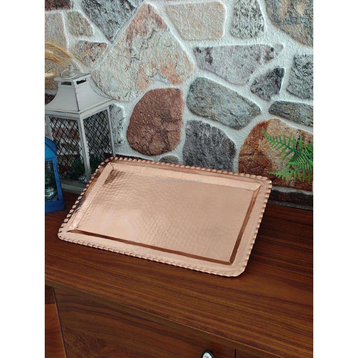 Bakır Dikdörtgen Tepsi - Görsel 5