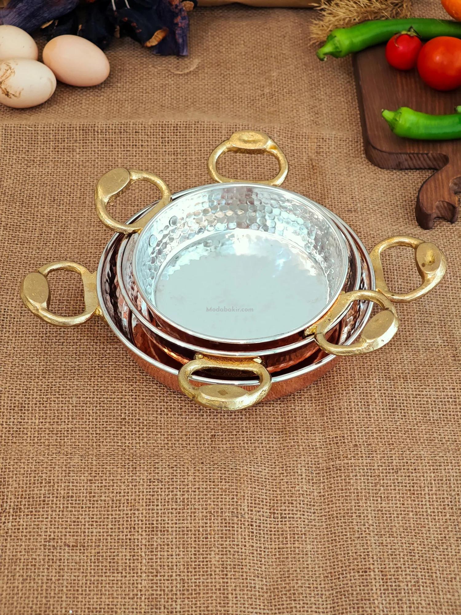 Gercek Bakır Tava 3'lü Set - Görsel 5