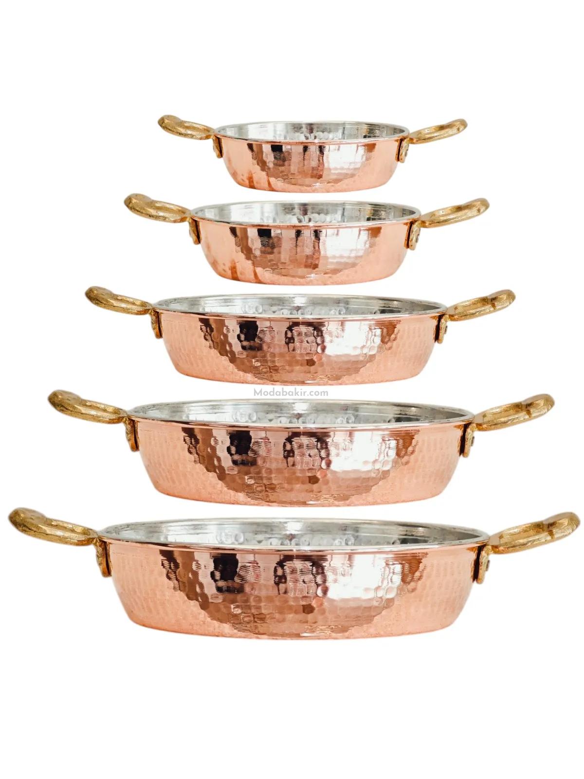 Bakır Tava Kalın 5'li Set - Görsel 1