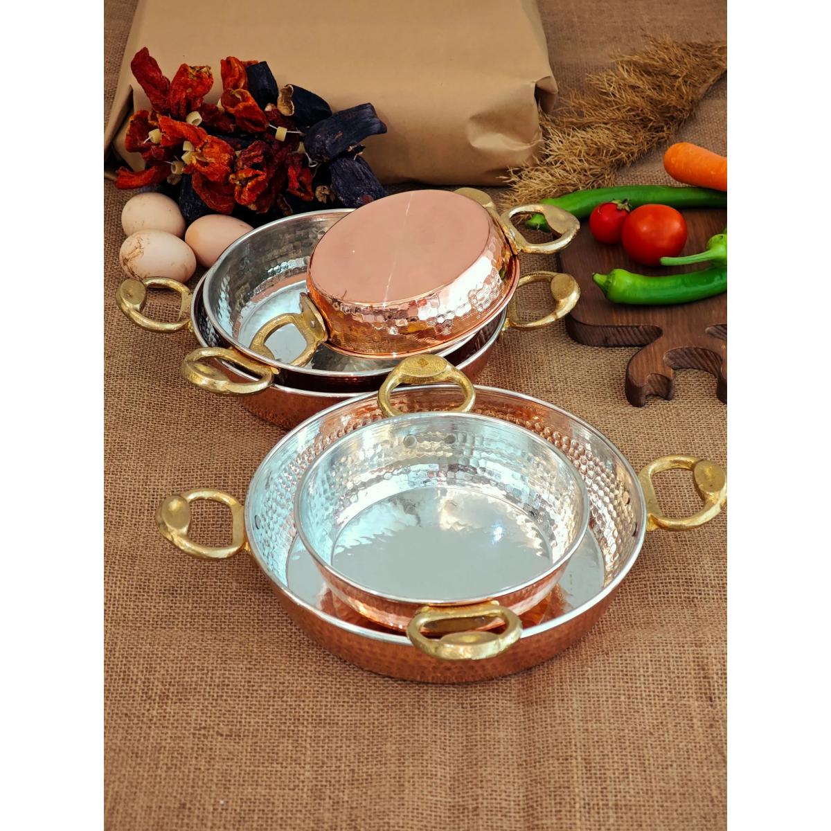 Bakır Tava Kalın 5'li Set - Görsel 2