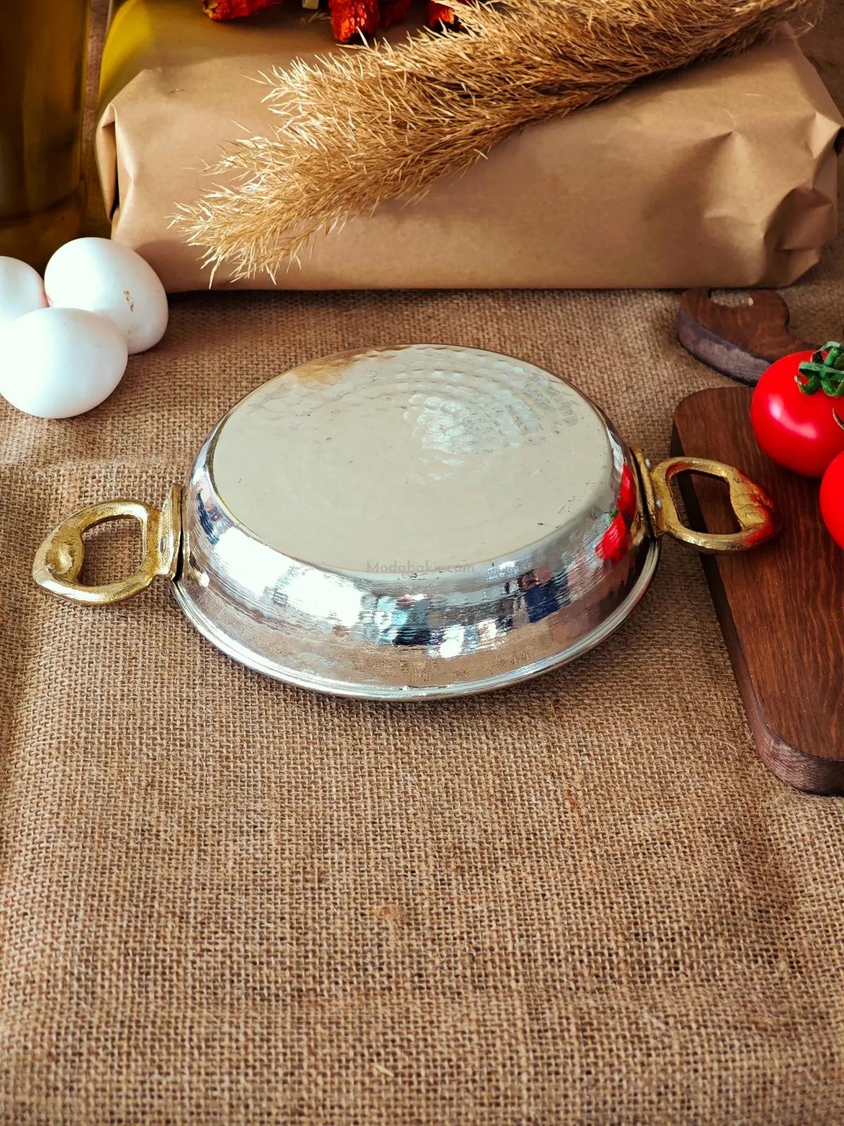 Bakır Tava İç Dış Kalaylı 18 cm - Görsel 4