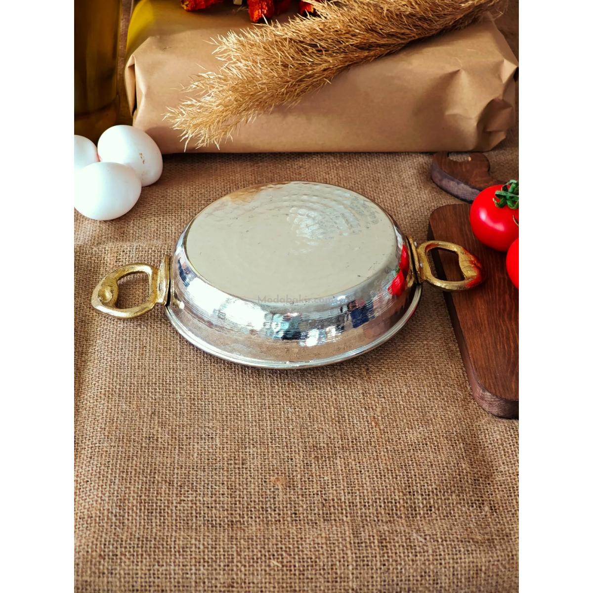 Bakır Tava İç Dış Kalaylı 18 cm - Görsel 4