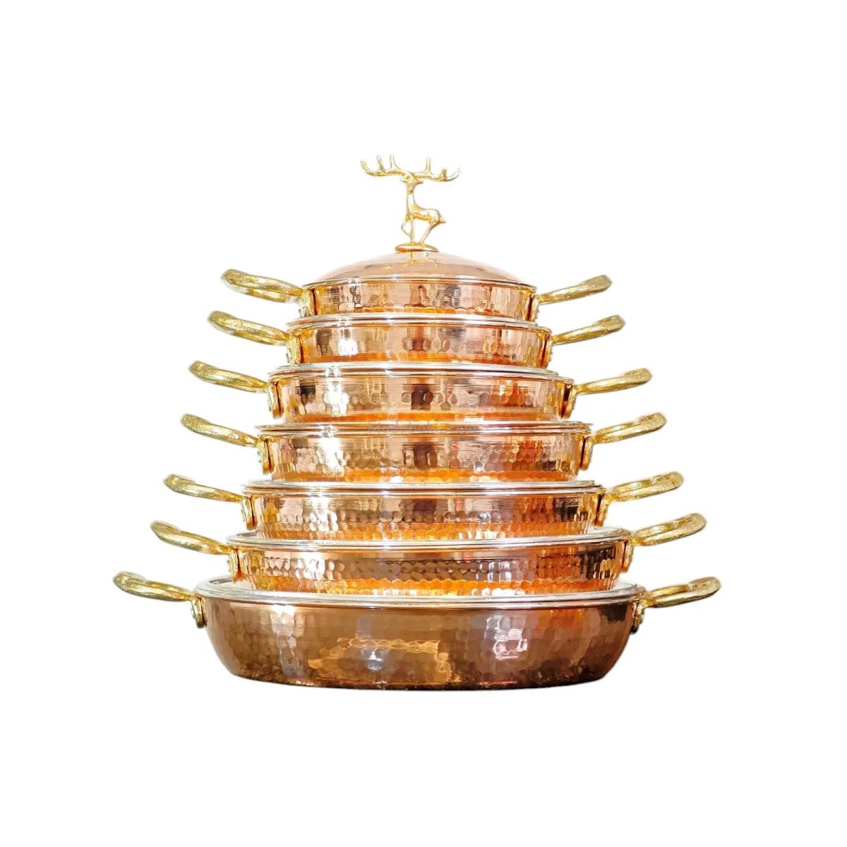 Bakır Tava ve Tencere Seti 7'Li - Görsel 1