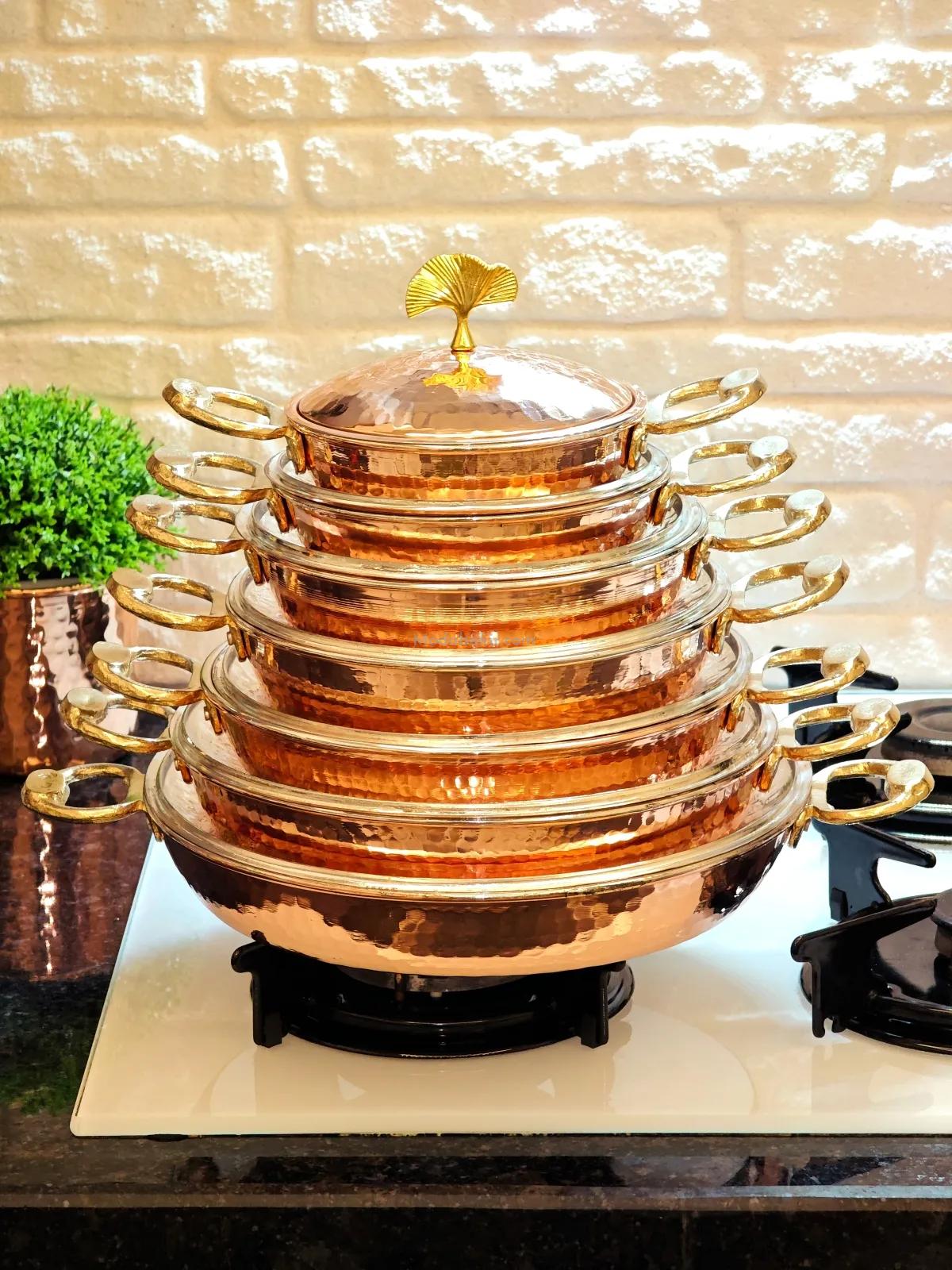 Bakır Tava ve Tencere Seti 7'Li - Görsel 2