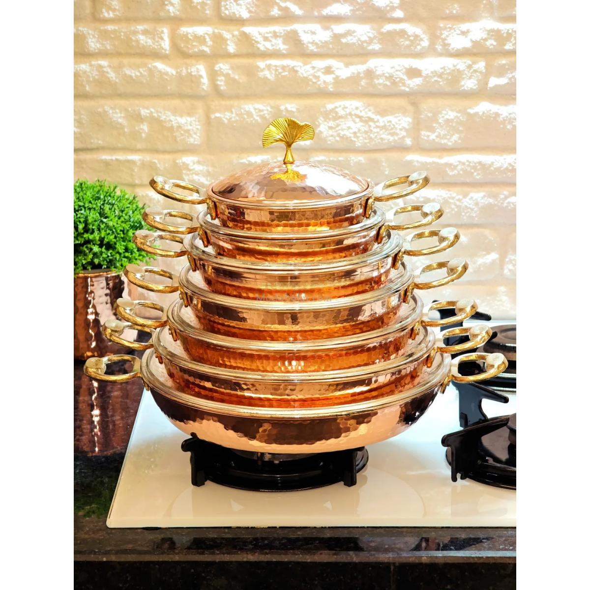 Bakır Tava ve Tencere Seti 7'Li - Görsel 2