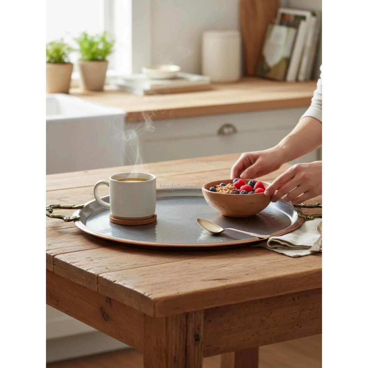 Bakır Vintage Tepsi - Görsel 2