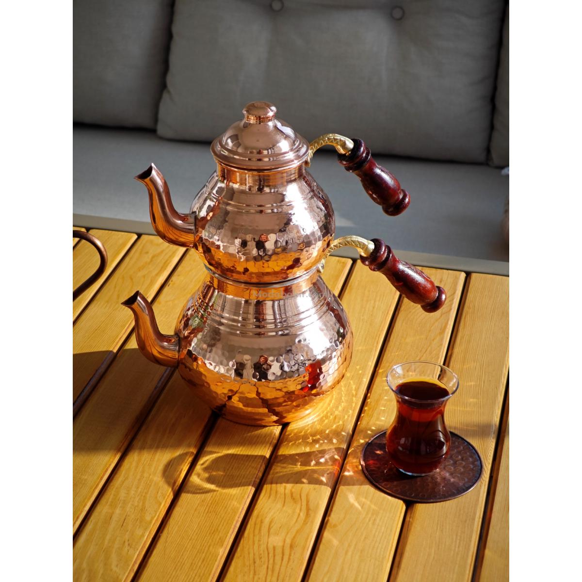 Büyük Boy Bakır Çaydanlık - Görsel 3