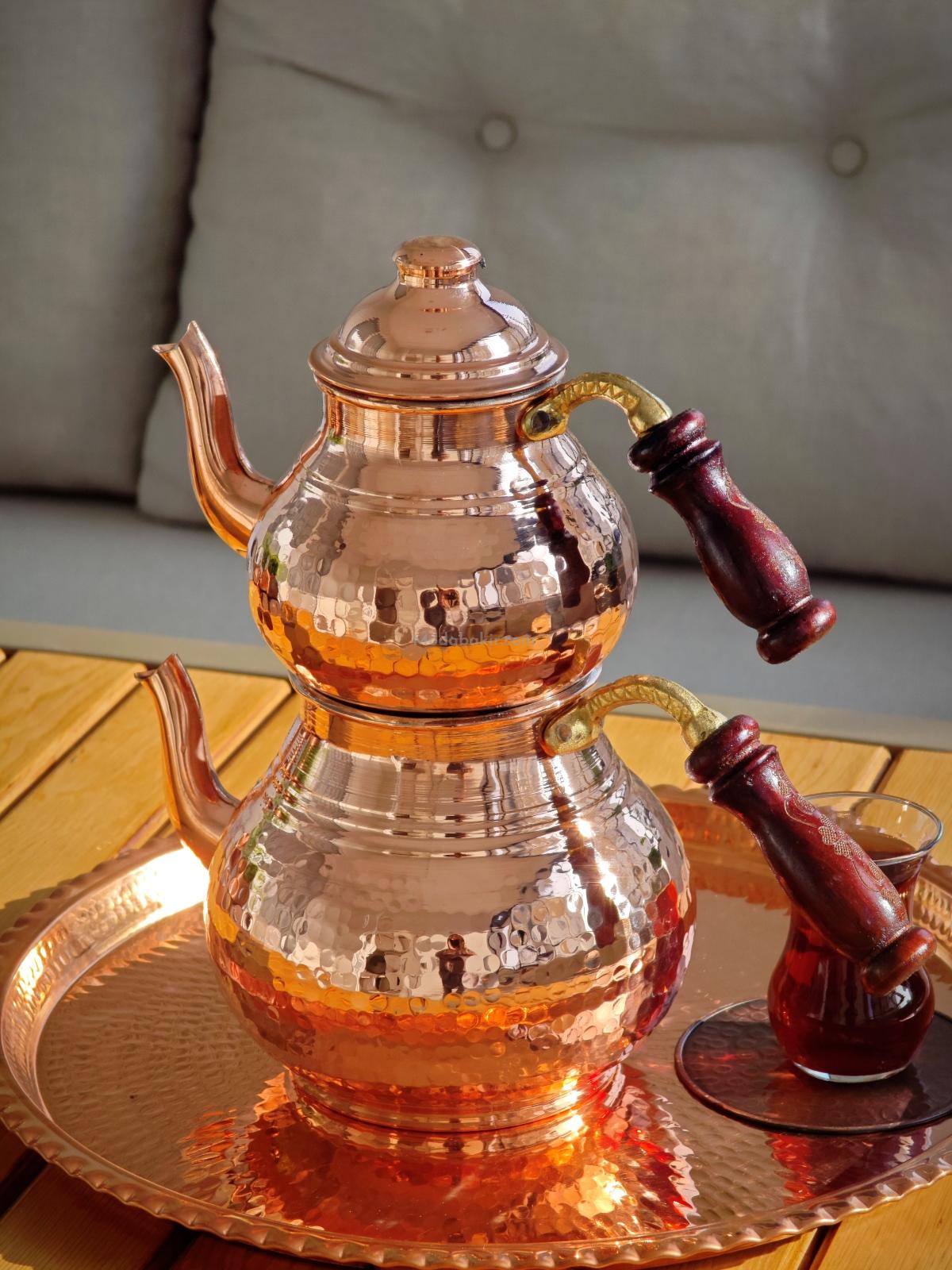 Büyük Boy Bakır Çaydanlık - Görsel 4