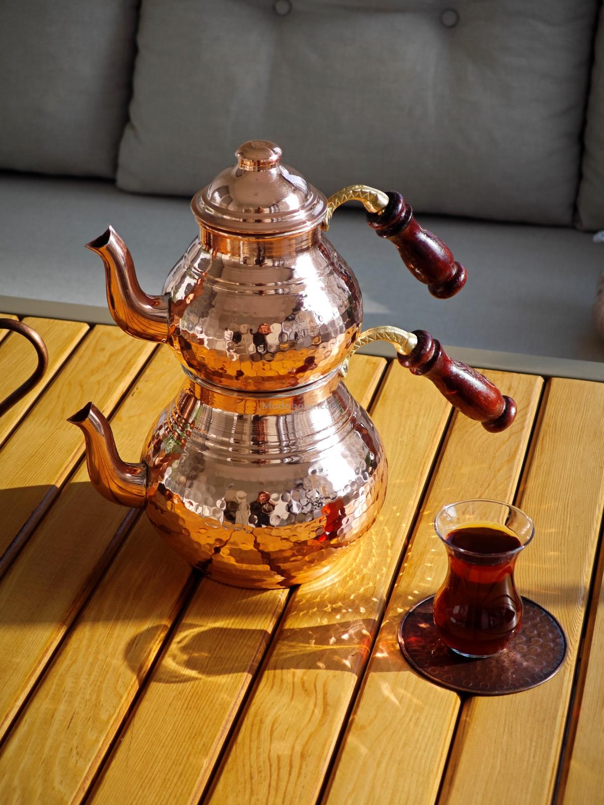 Büyük Boy Bakır Çaydanlık - Görsel 5