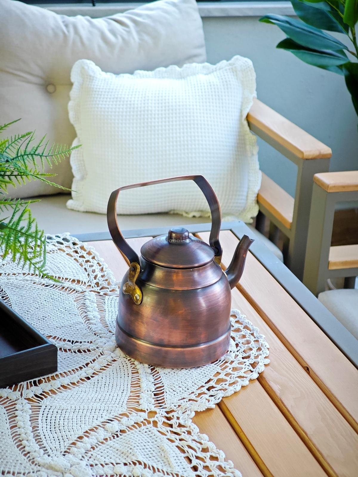 Çay Durağı Bakır Demlik Oksit Renk - Görsel 4