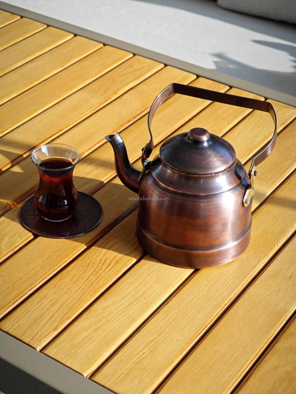 Çay Durağı Bakır Demlik Oksit Renk - Görsel 6