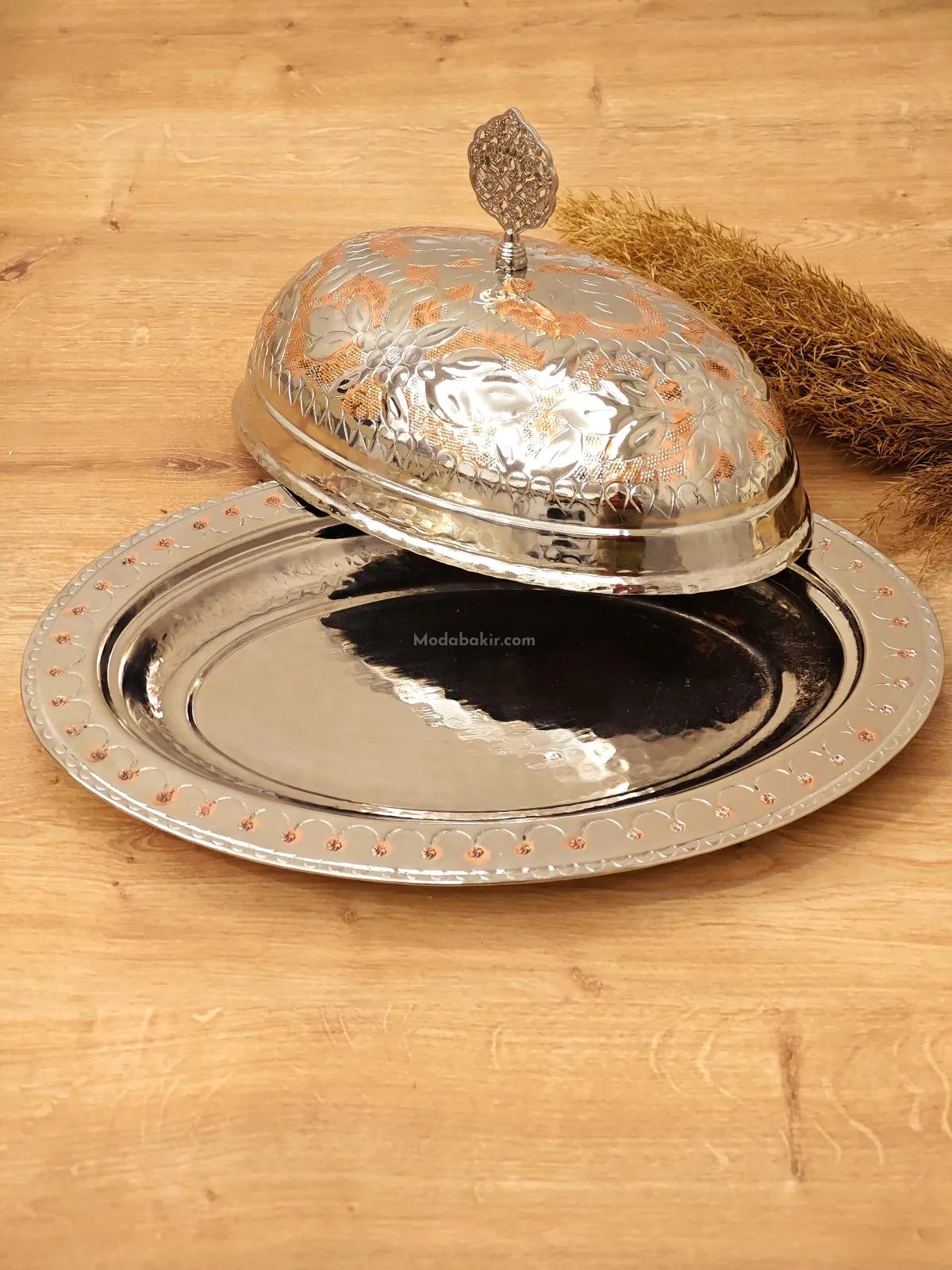 Çift Renk Bakır Kayık Tabak 30 Cm - Görsel 5