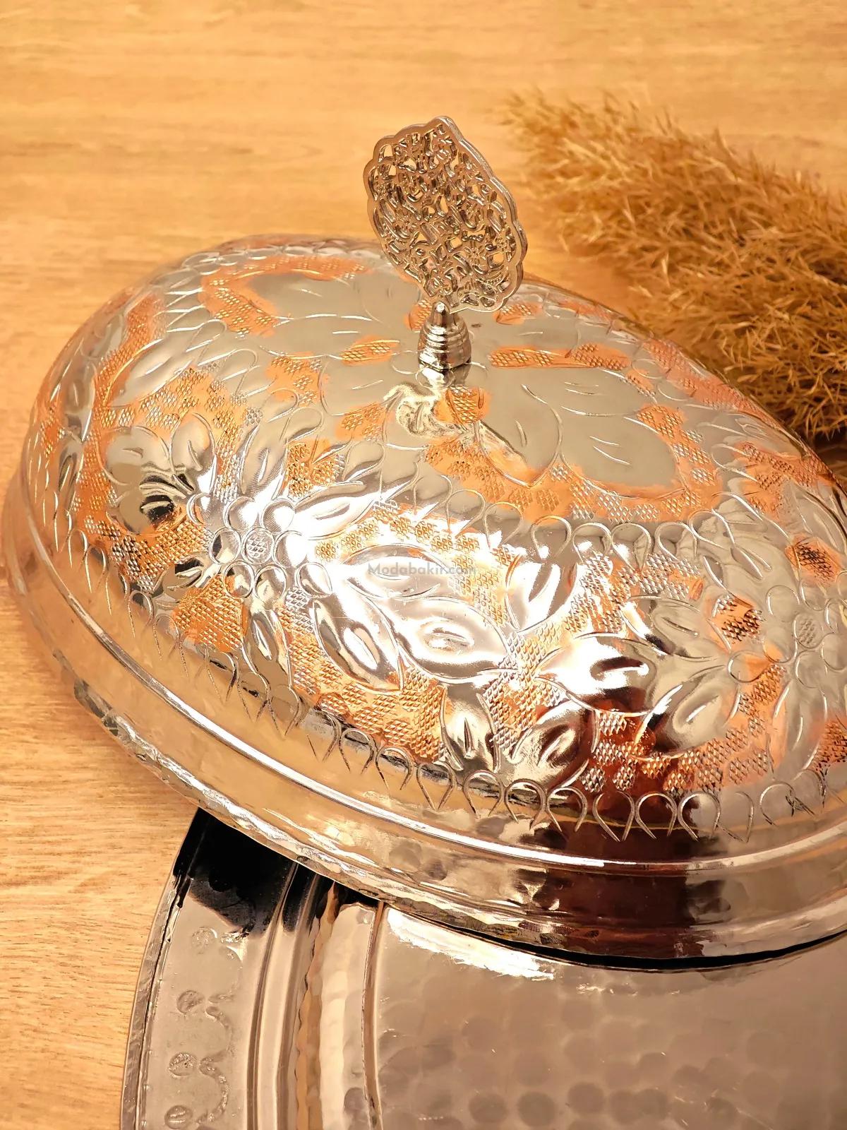 Çift Renk Bakır Kayık Tabak 35 Cm - Görsel 2