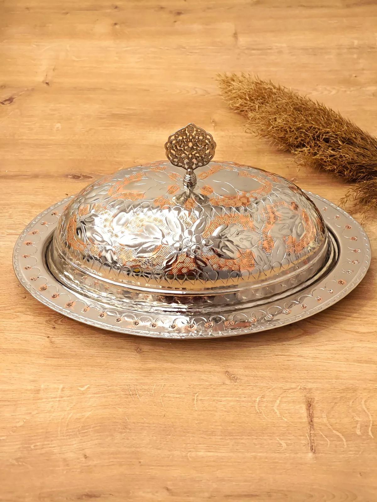 Çift Renk Bakır Kayık Tabak 35 Cm - Görsel 3