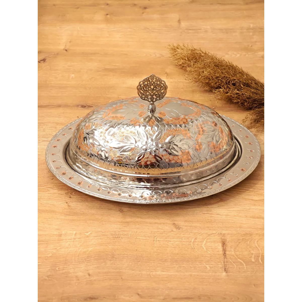 Çift Renk Bakır Kayık Tabak 35 Cm - Görsel 3