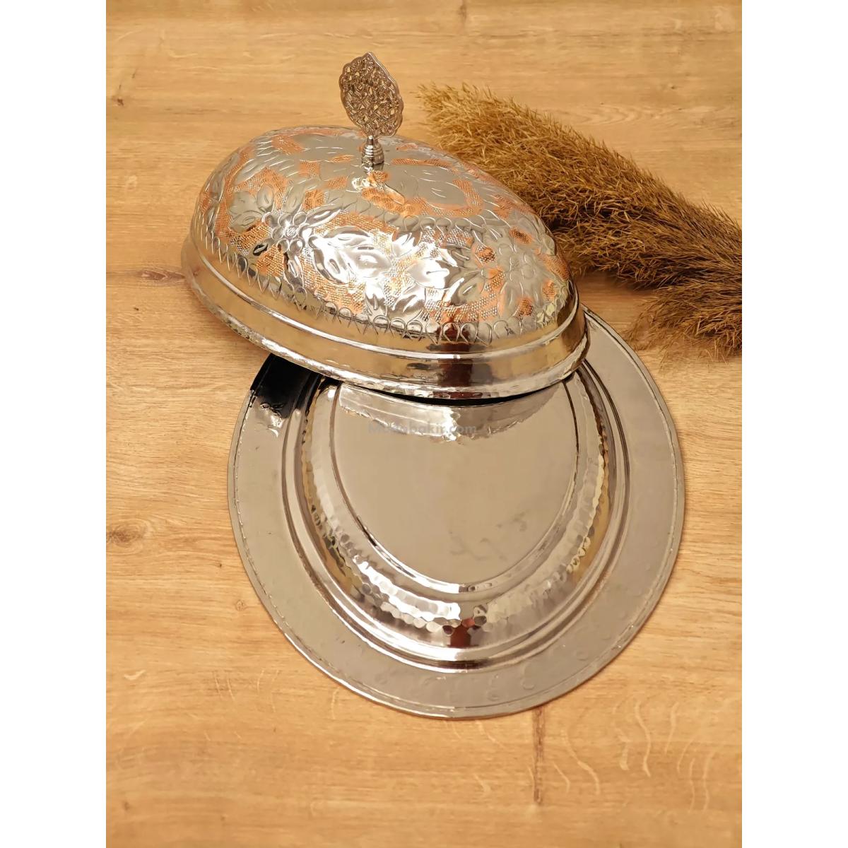 Çift Renk Bakır Kayık Tabak 35 Cm - Görsel 4