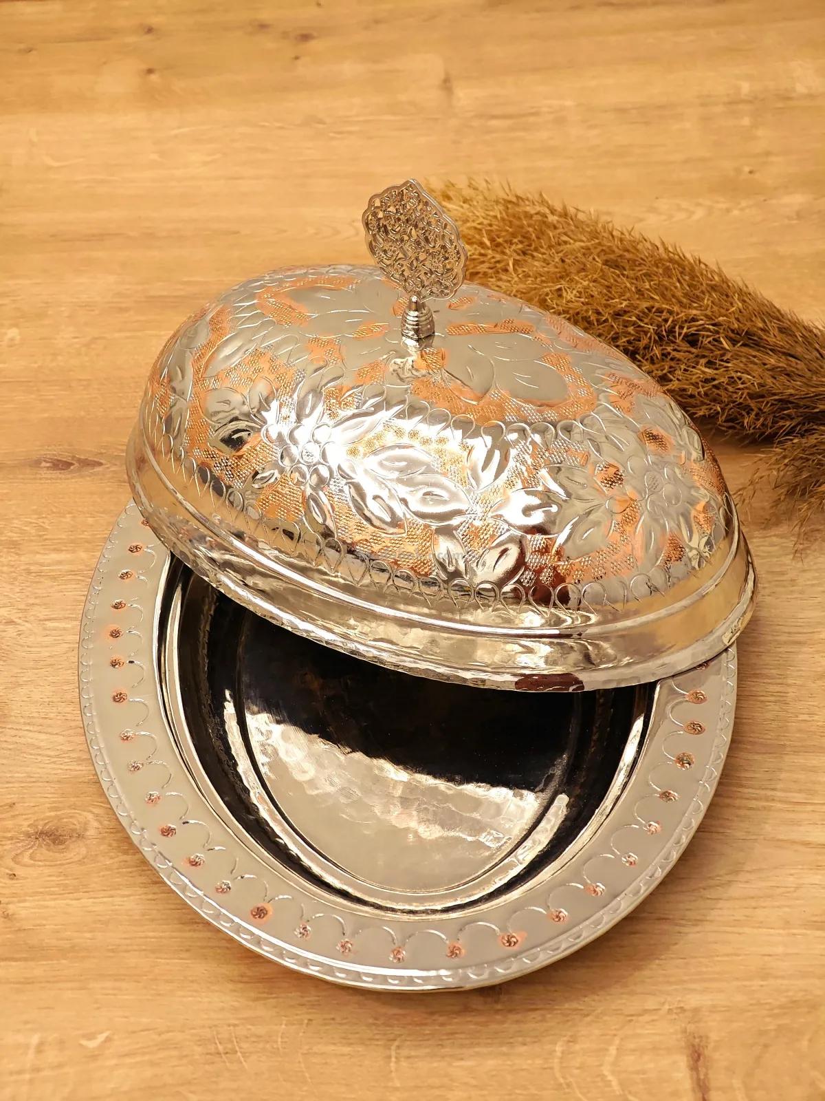 Çift Renk Bakır Kayık Tabak 35 Cm - Görsel 5