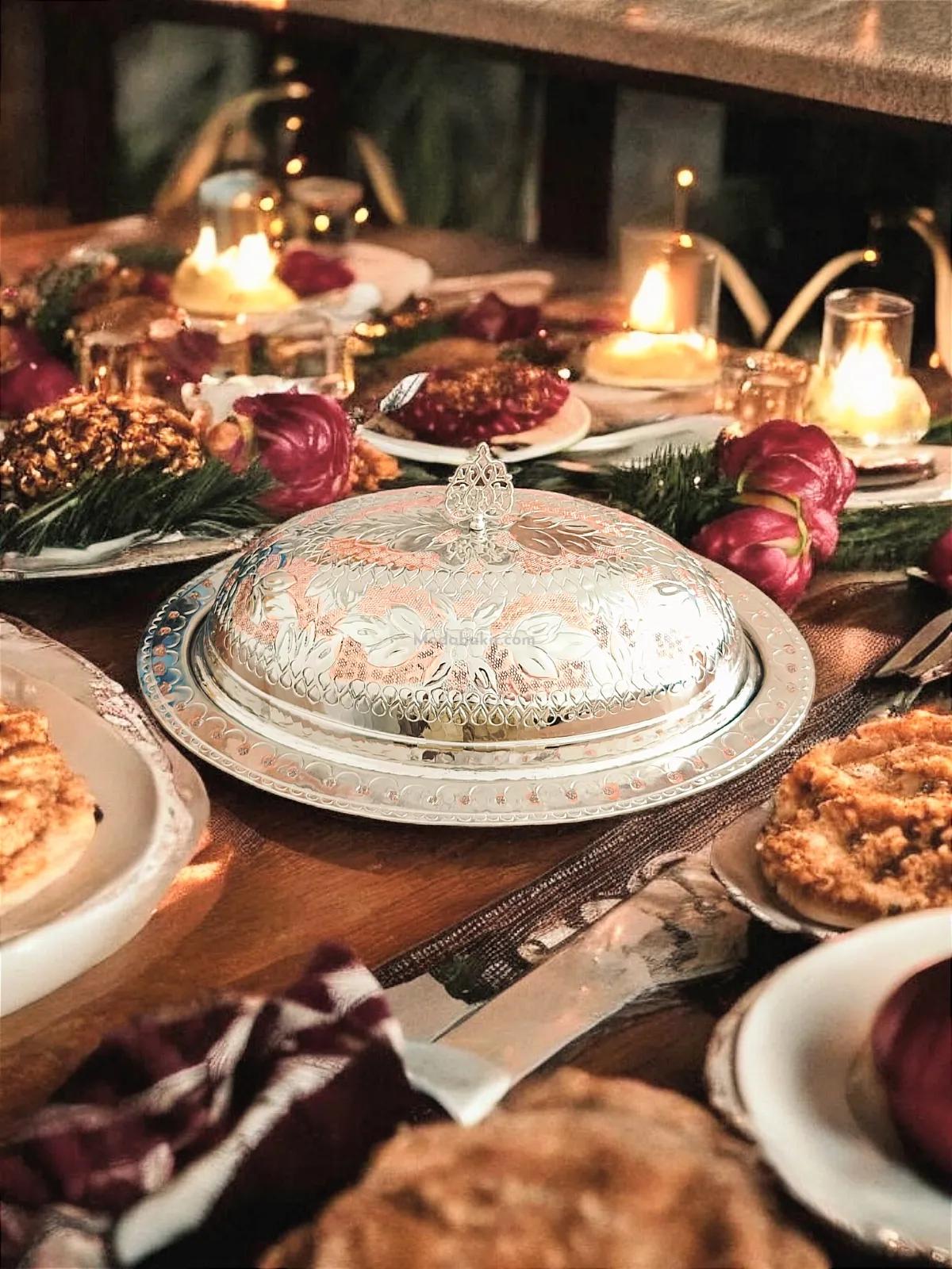 Çift Renk Bakır Kayık Sahan 40 Cm - Görsel 2