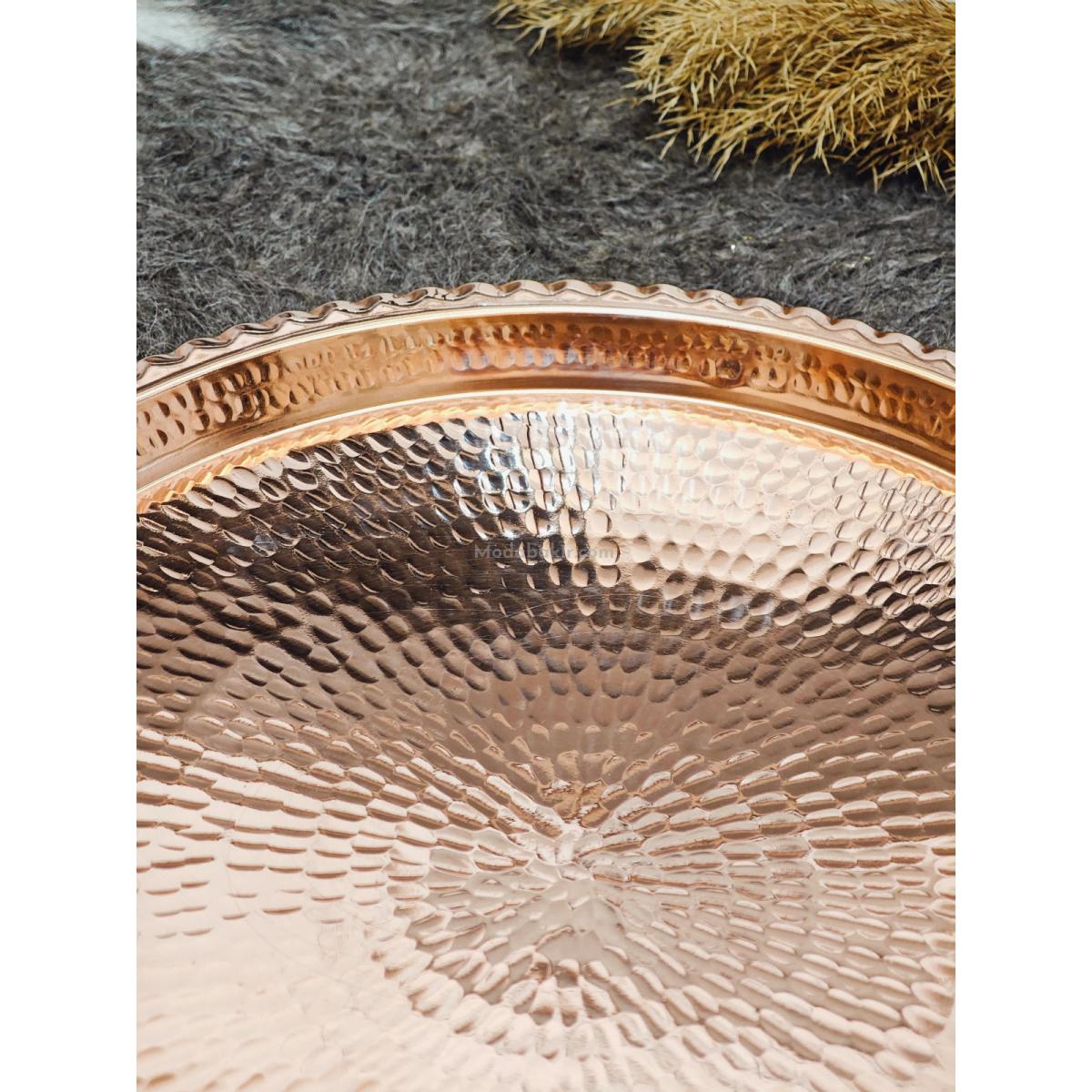 Dövme Bakır Tepsi 40 Cm - Görsel 2