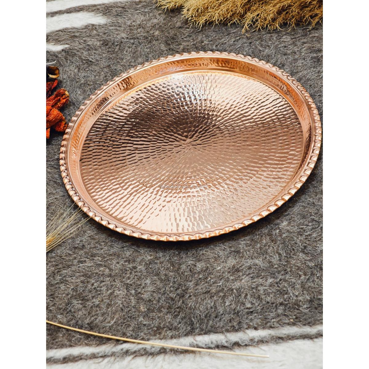 Dövme Bakır Tepsi 40 Cm - Görsel 3