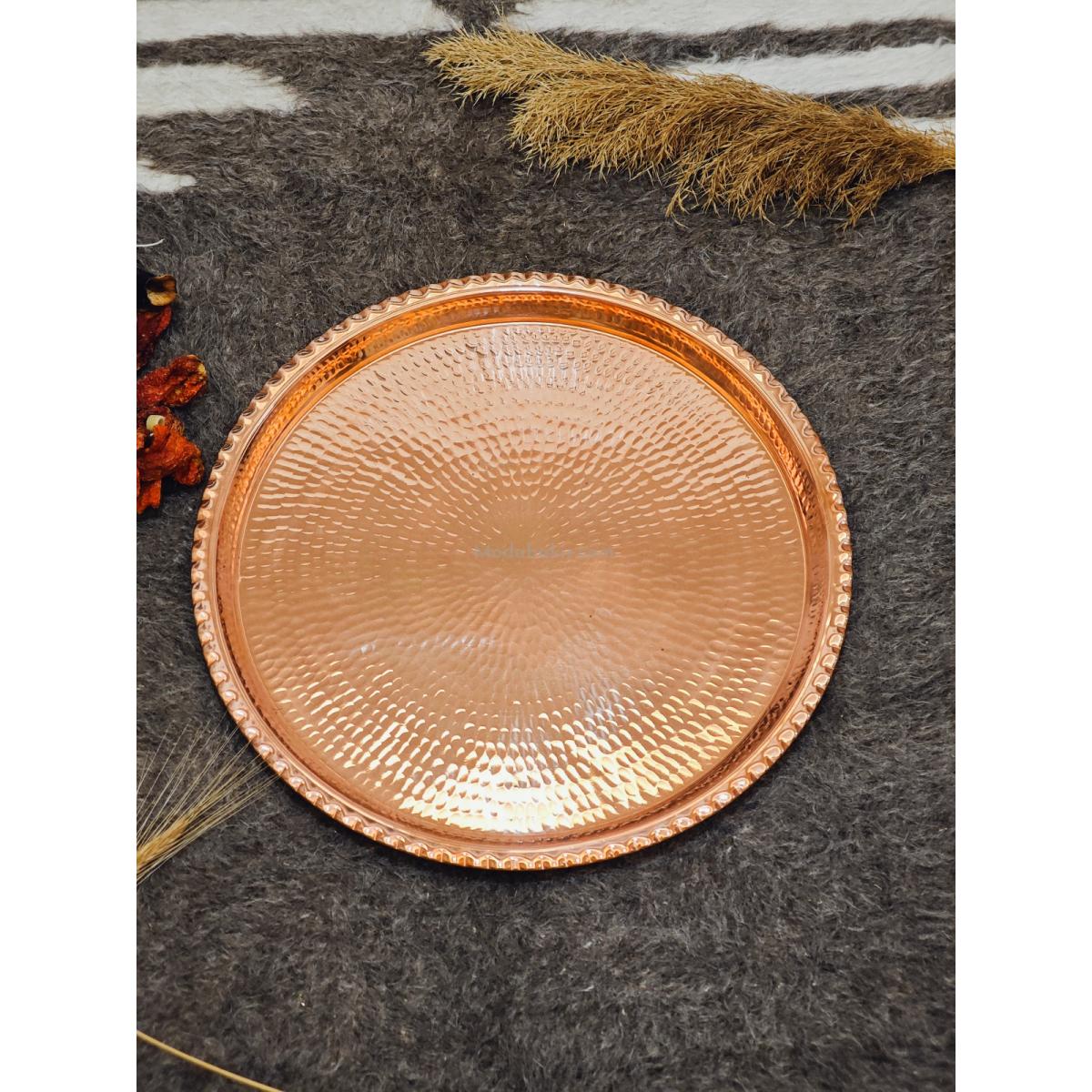 Dövme Bakır Tepsi 40 Cm - Görsel 5