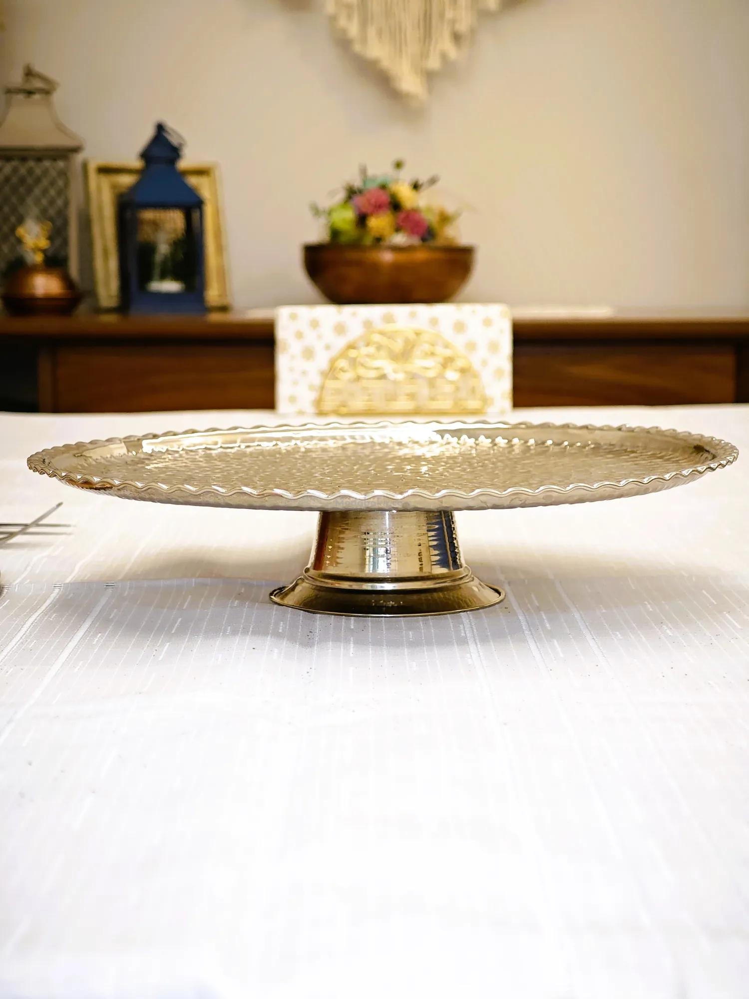 Gümüş Kaplama Bakır Pasta Standı - Görsel 2