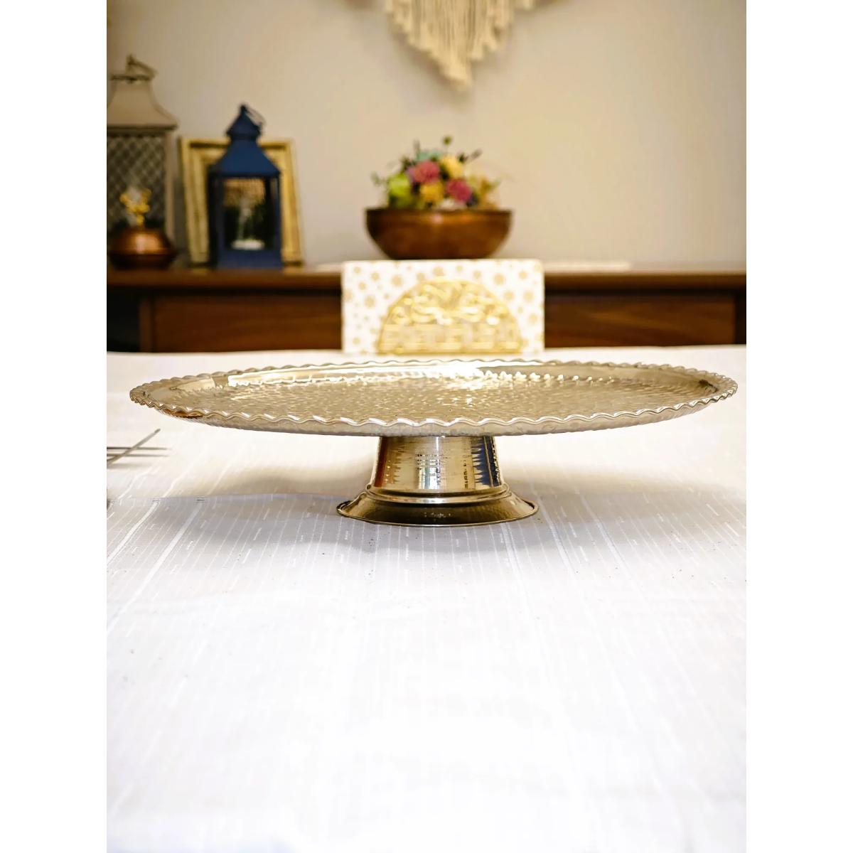 Gümüş Kaplama Bakır Pasta Standı - Görsel 2