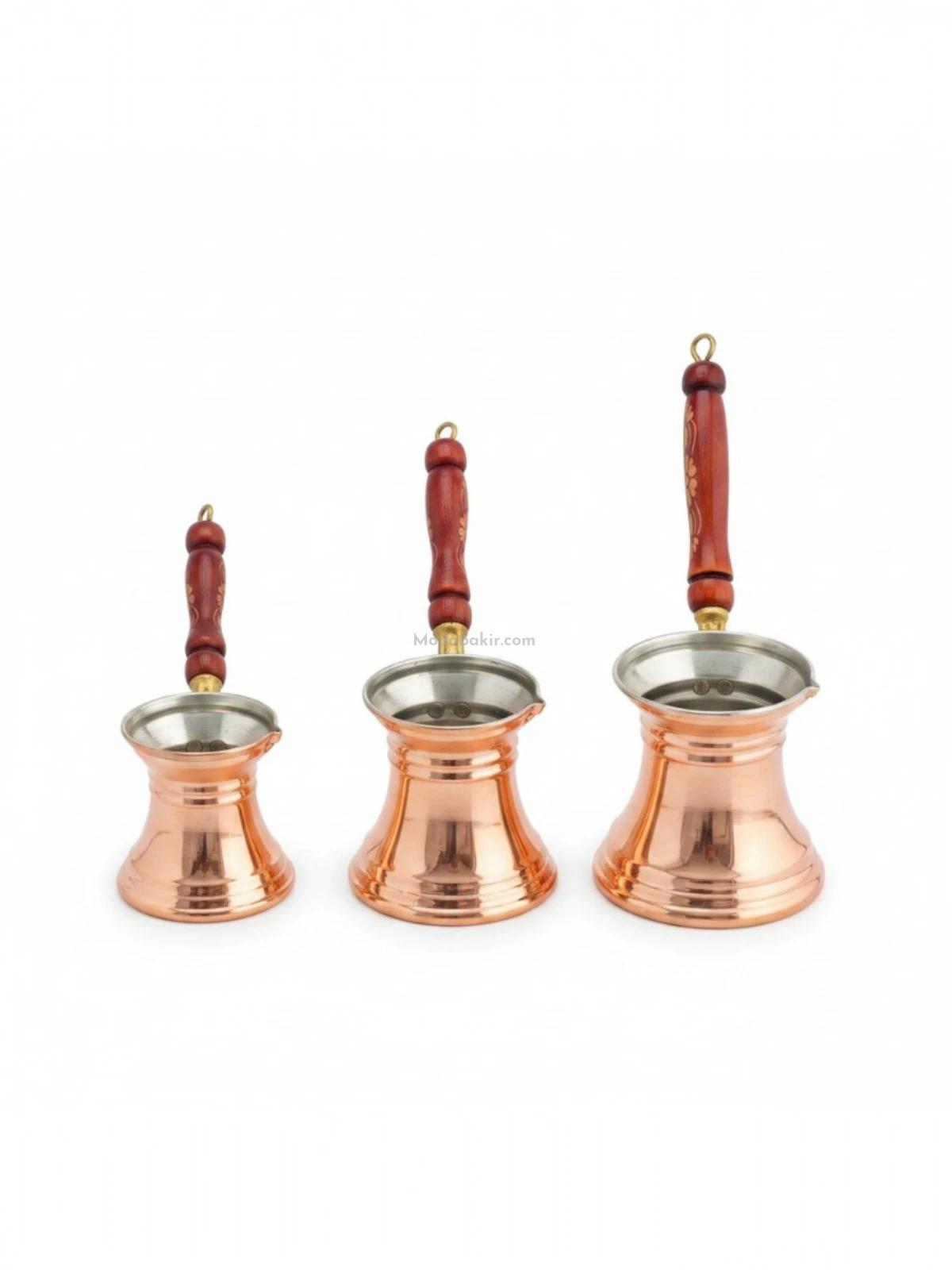 Hatır 3 Lü Bakır Cezve Seti - Görsel 1