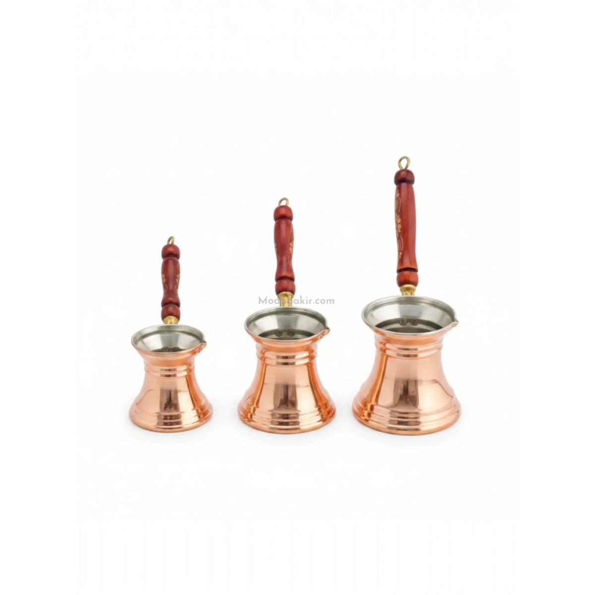 Hatır 3 Lü Bakır Cezve Seti - Görsel 1