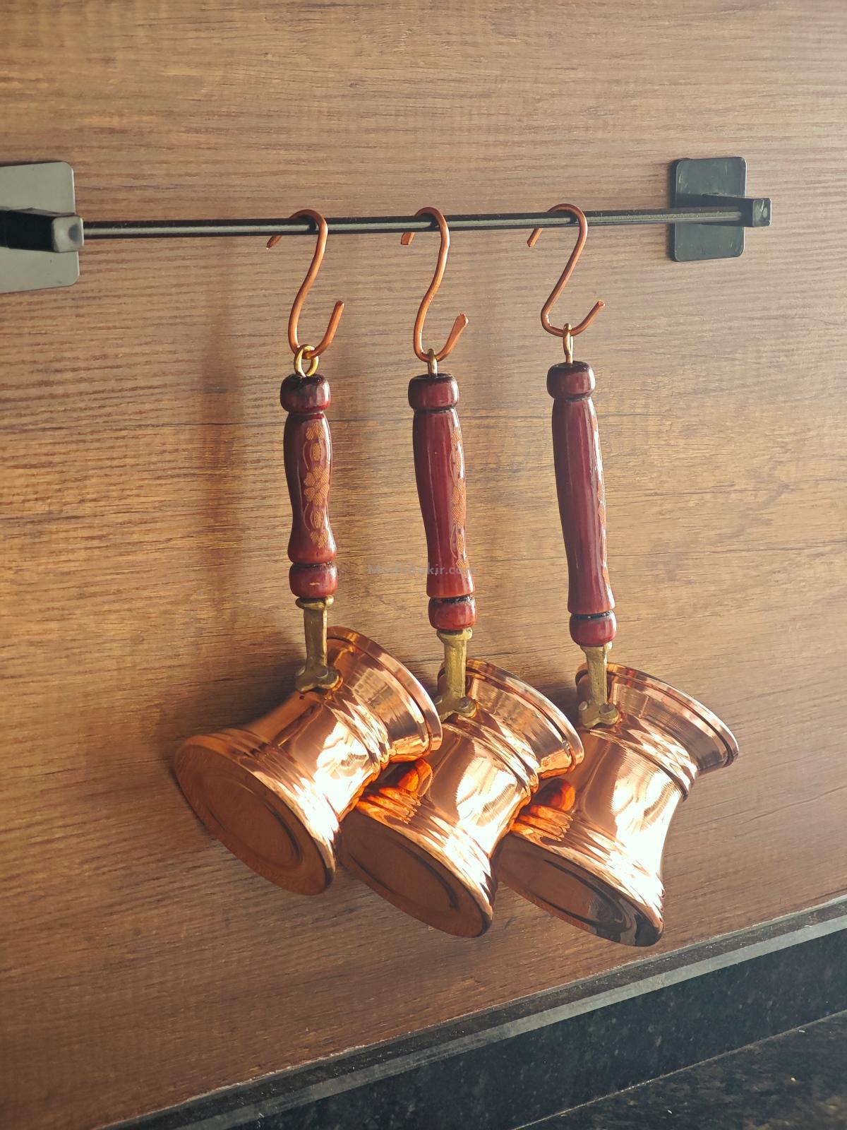 Hatır 3 Lü Bakır Cezve Seti - Görsel 2