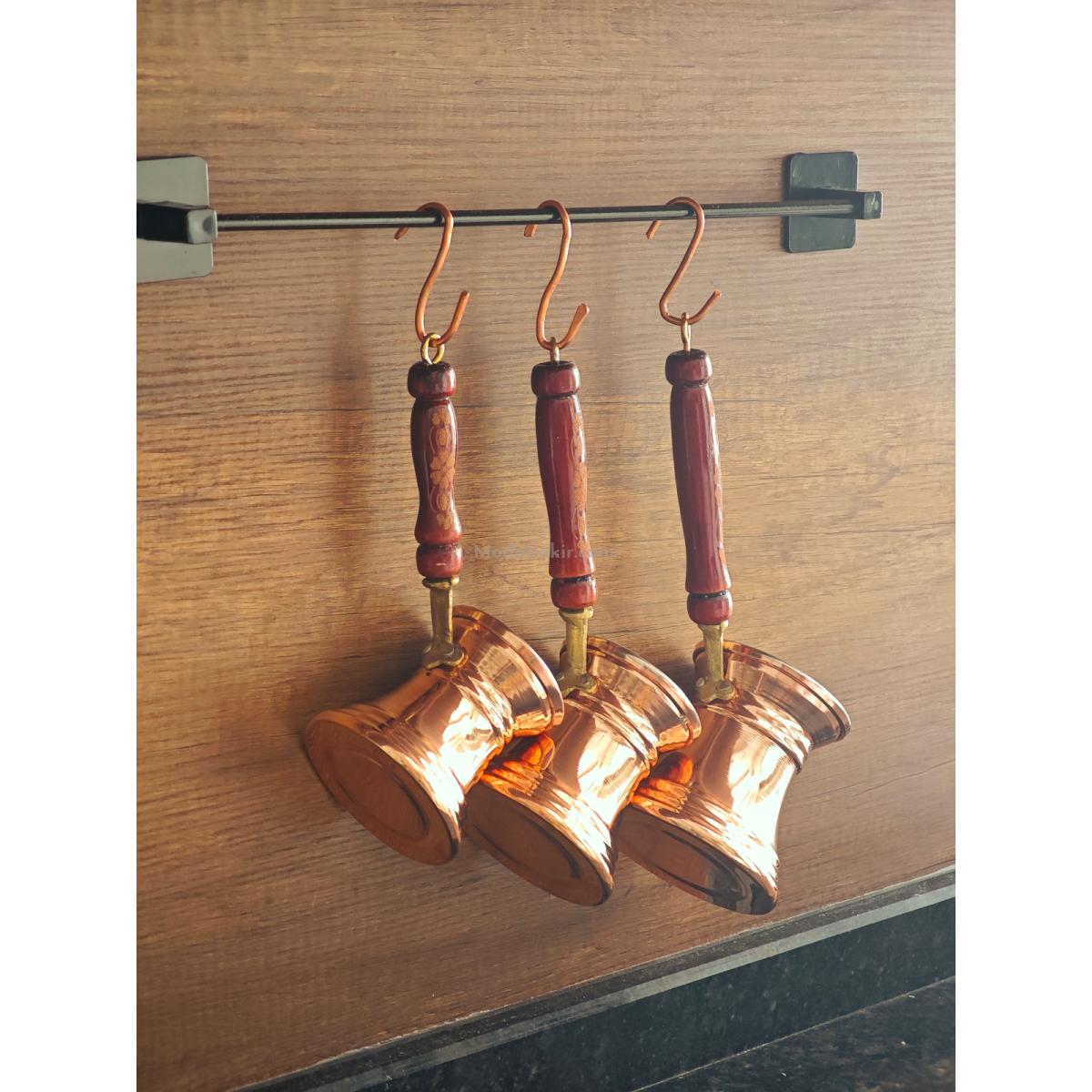 Hatır 3 Lü Bakır Cezve Seti - Görsel 2