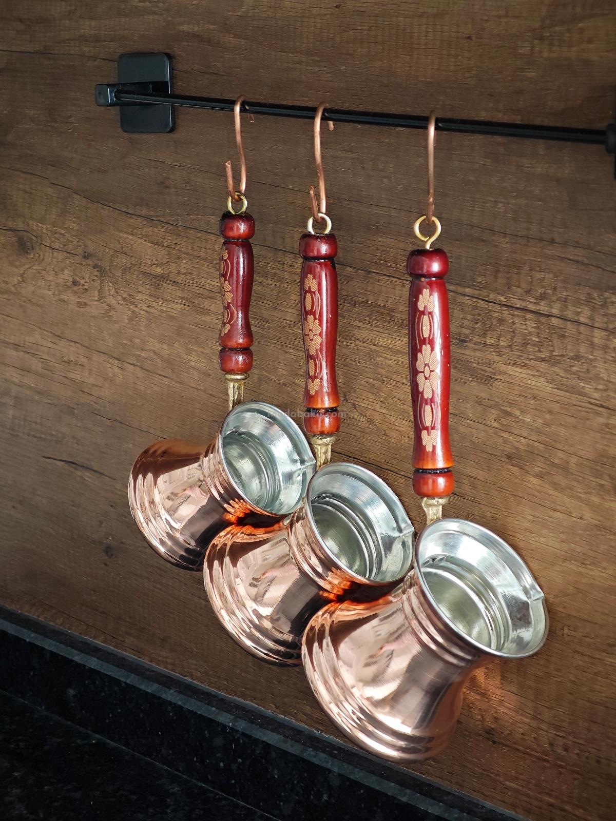 Hatır 3 Lü Bakır Cezve Seti - Görsel 3