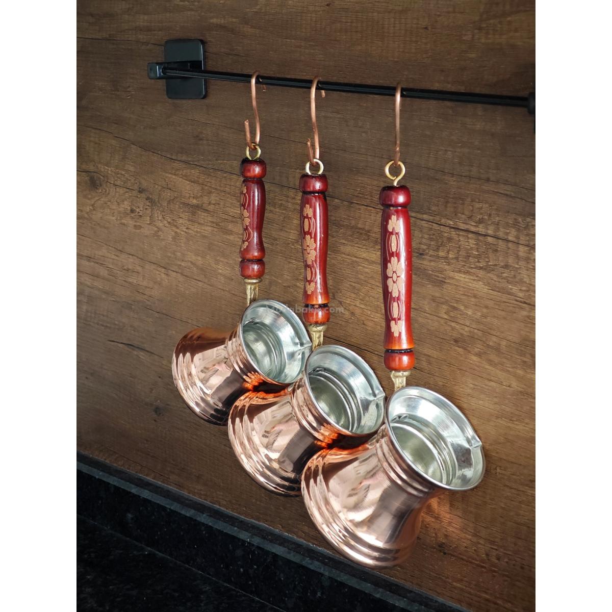 Hatır 3 Lü Bakır Cezve Seti - Görsel 3