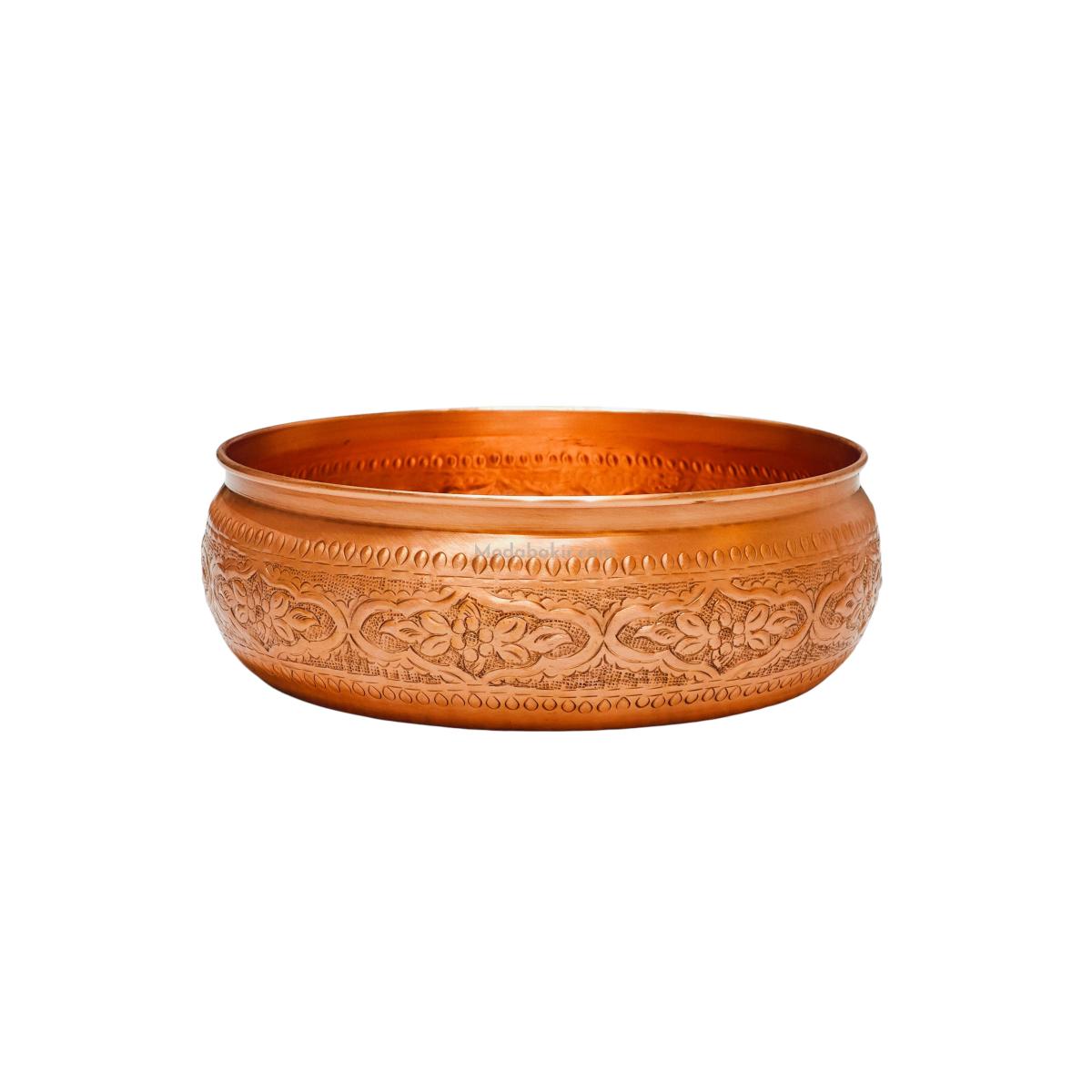 İşlemeli Bakır Çanak Lavabo 40 cm - Görsel 1