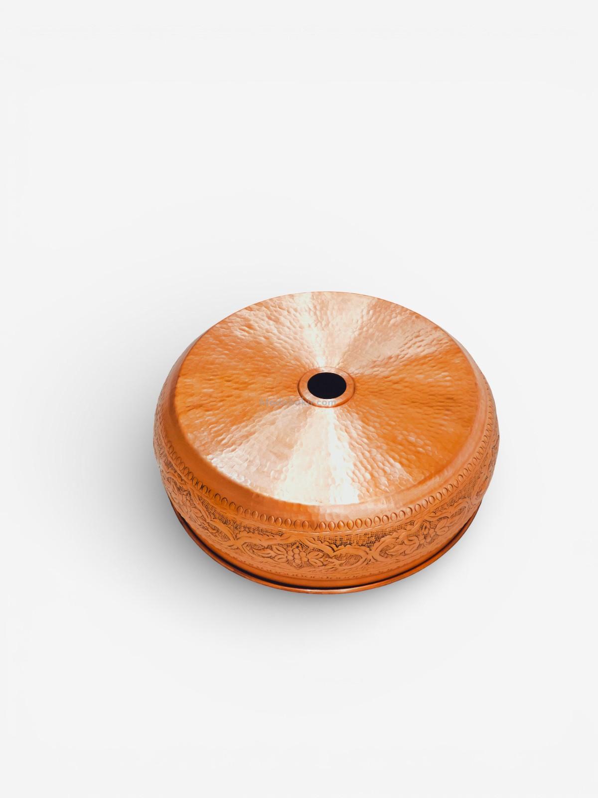 İşlemeli Bakır Çanak Lavabo 40 cm - Görsel 3