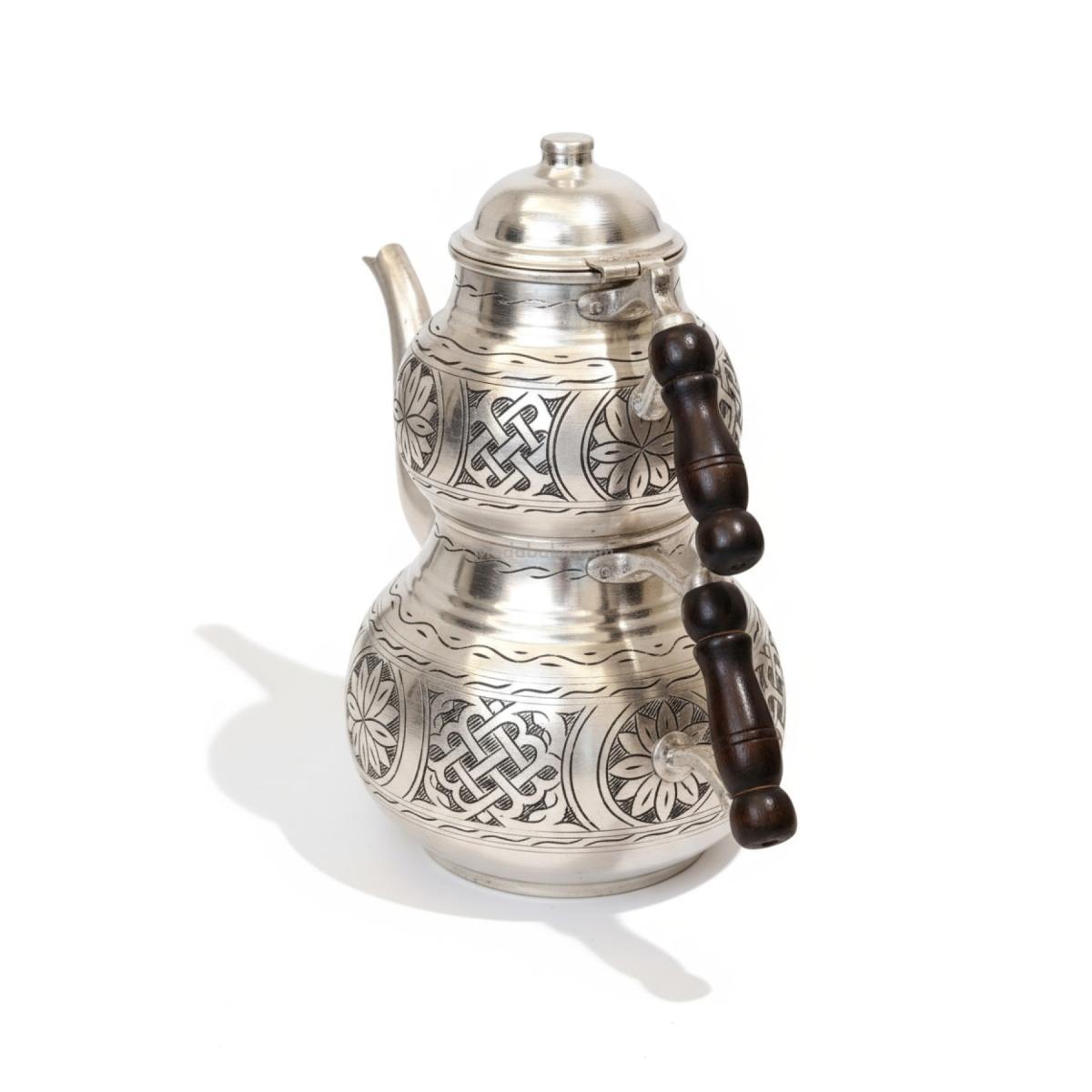 İşlemeli Bakır Çaydanlık Takımı - Görsel 6