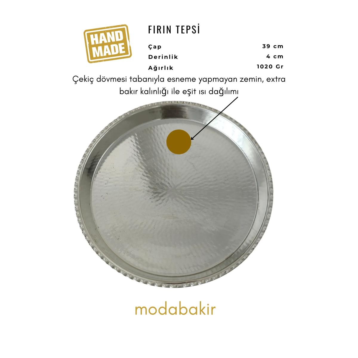 Kalaylı Bakır Fırın Tepsisi 39 Cm - Görsel 1