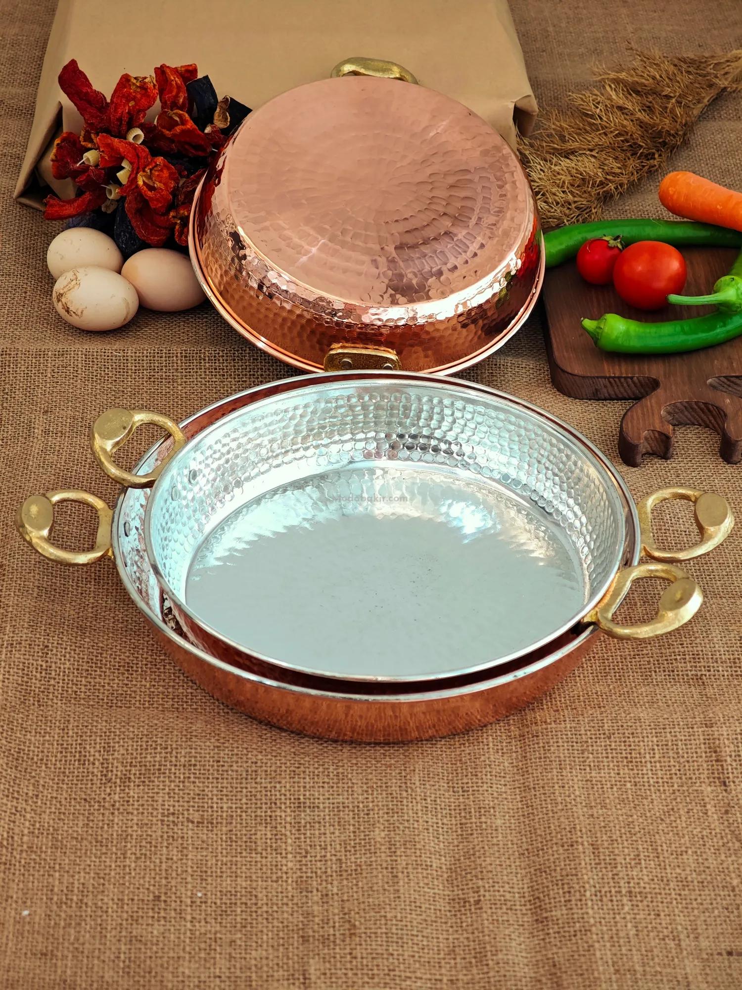 Kalın Bakır Tava Seti 22-24-27 cm - Görsel 4