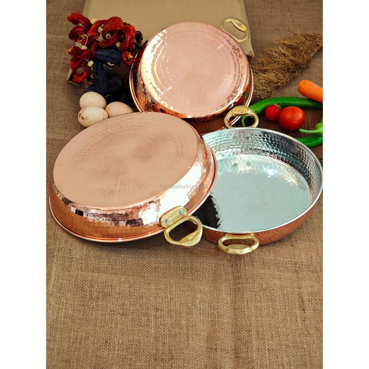 Kalın Bakır Tava Seti 22-24-27 cm - Görsel 5