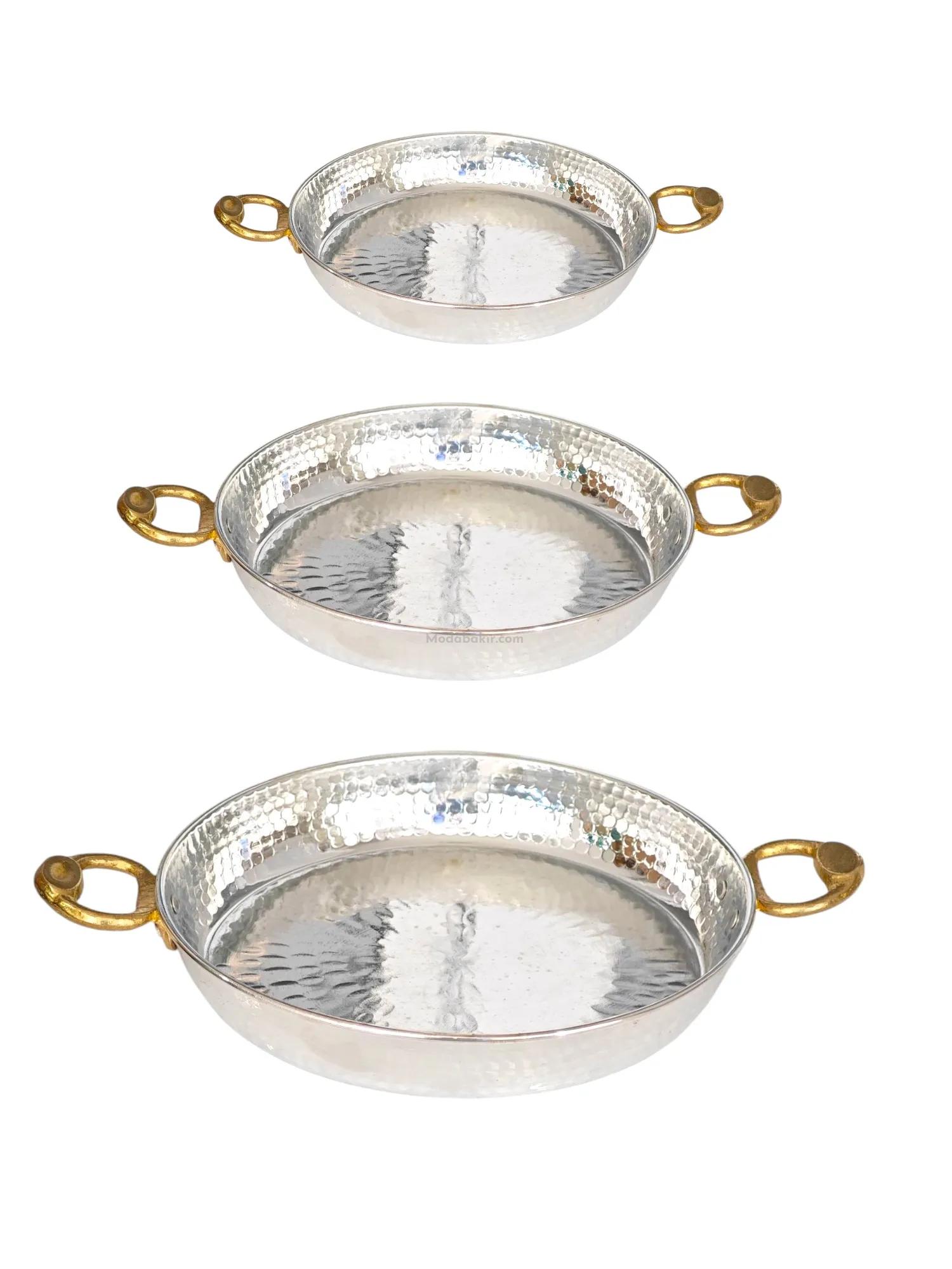 Kalın Bakır Tava Kalaylı 3'lü Set - Görsel 1