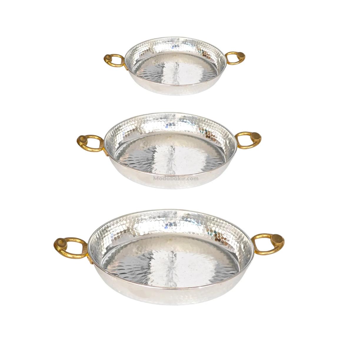 Kalın Bakır Tava Kalaylı 3'lü Set - Görsel 1